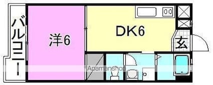 カサブランカ駅前[1DK/28.8m2]の間取図