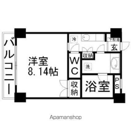 エスシード千歳台[1K/26.27m2]の間取図