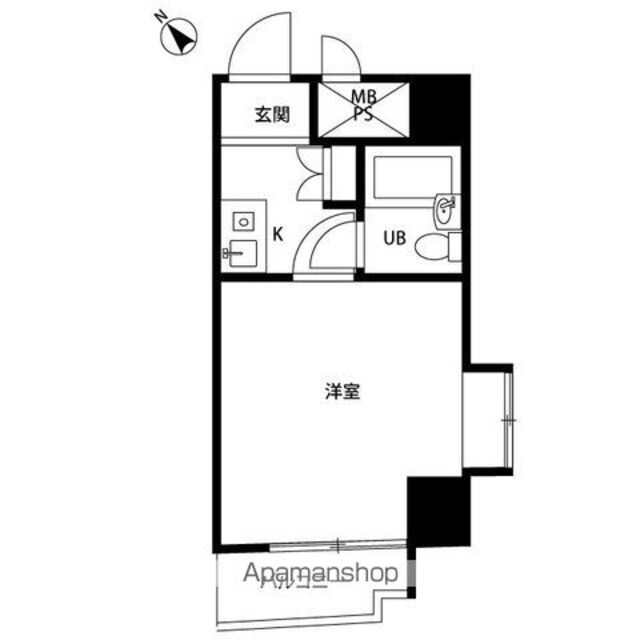 ライオンズマンション三軒茶屋第六[1K/19.62m2]の間取図