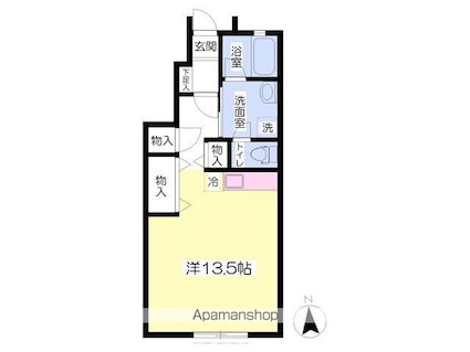 クレストハウス[1R/34.29m2]の間取図