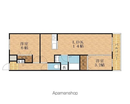 Ｄｉａｓ太子橋[1SLDK/51.19m2]の間取図