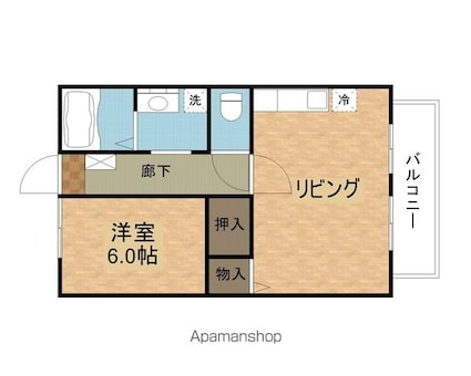 ルマロン[1LDK/40m2]の間取図