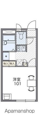 レオパレスル　ポルトＢ[1K/20.28m2]の間取図