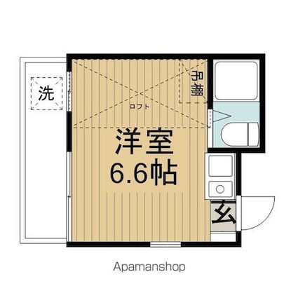 パールハイツ[1R/14m2]の間取図