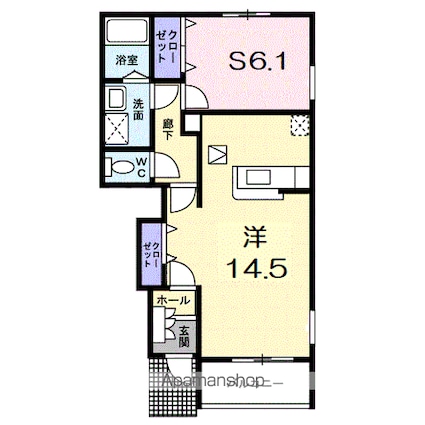 プロヴァンス・ドゥ[1R/48.19m2]の間取図