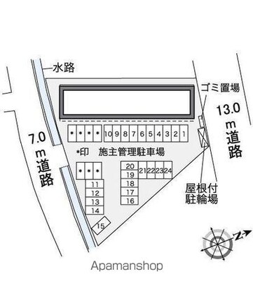 レオパレス葉月[1K/28.02m2]の配置図