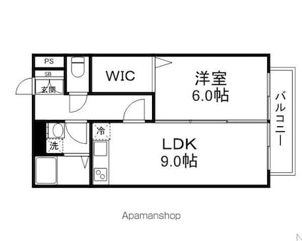 セジュールコウハナ[1LDK/40m2]の間取図