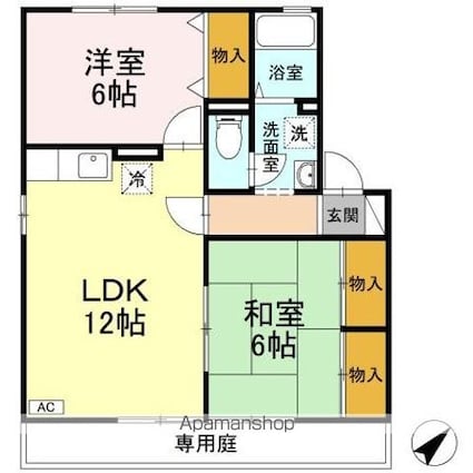 カサ・グランディス[2LDK/55.2m2]の間取図