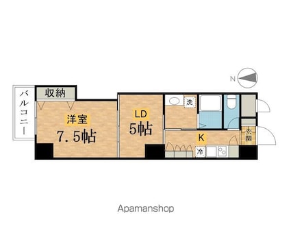 （仮）三崎町プロジェクト[1LDK/37.52m2]の間取図