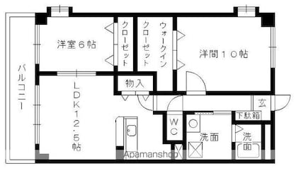 ソレイユドール[2LDK/66.38m2]の間取図