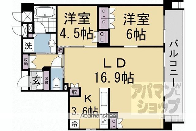 シーンズ京都円町の間取り写真