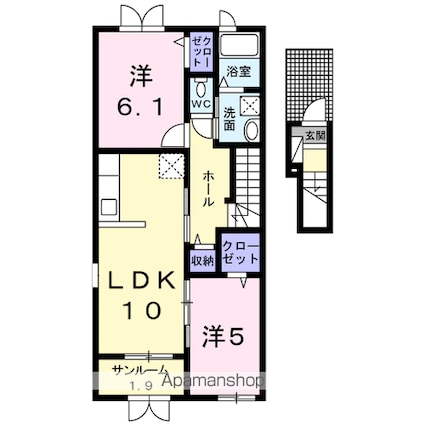 フレシール[2LDK/57.22m2]の間取図