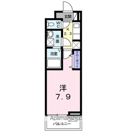 ラシュレ・フォレスト[1K/26.72m2]の間取図