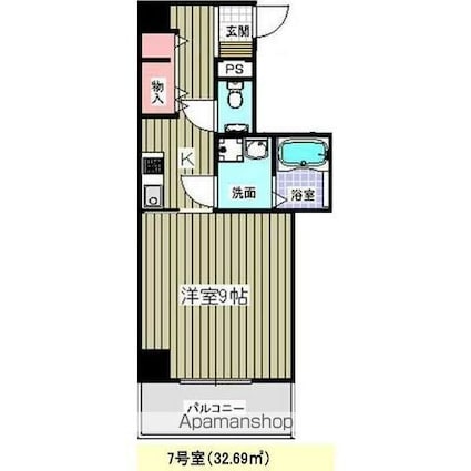 ビオラ名駅西[1K/32.69m2]の間取図