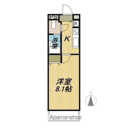 長野県上伊那郡箕輪町大字東箕輪[1K/25m2]の間取図