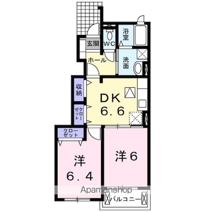 グレイス　Ｖｉｌｌａ　Ⅰ[2DK/46.24m2]の間取図