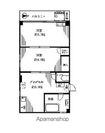 新星ビル[2DK/36.72m2]の間取図