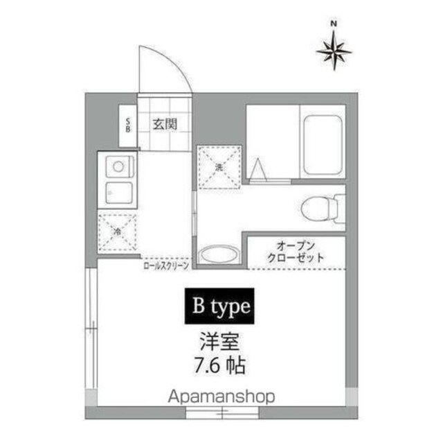 カーサピアッツァ新宿西落合[1K/18.8m2]の間取図