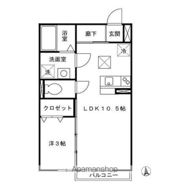 ディアコート　　一富士[1LDK/33.39m2]の間取図