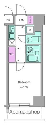 レジディア新御茶ノ水[1K/22.1m2]の間取図