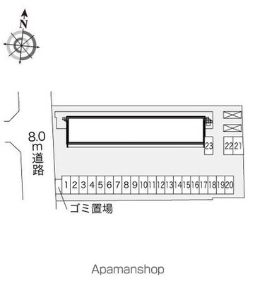 レオパレスＥＳＰＯＩＲ[1K/23.18m2]の配置図