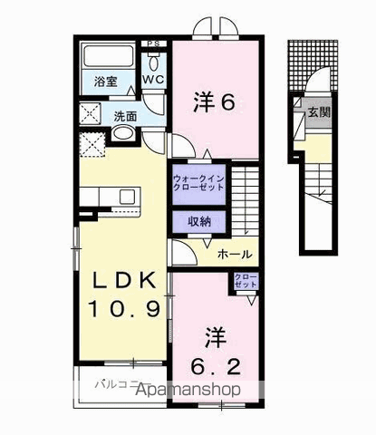 岐阜市太郎丸知之道のアパートの間取り