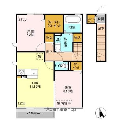 千葉市若葉区桜木のアパートの間取り