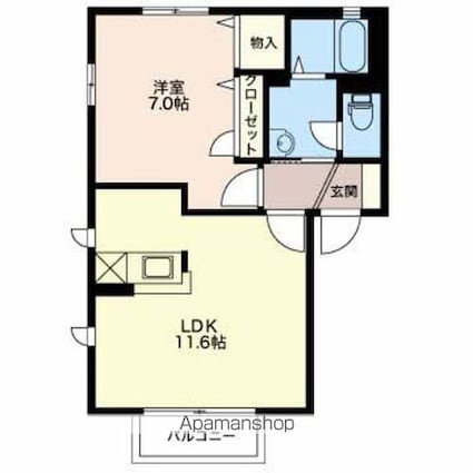 サニーコート中野[1LDK/42.72m2]の間取図