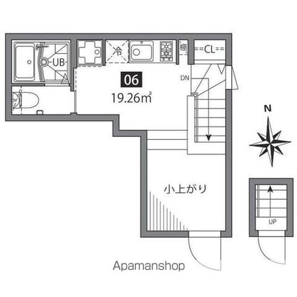 四谷アパートメントＷ[1R/19.26m2]の間取図