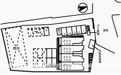 ブライト　ガーデン　ＵＮＯ[1LDK/44.9m2]の配置図