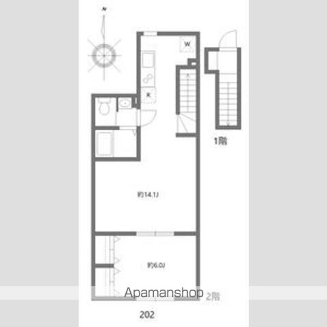 カノア狛江[1LDK/45.95m2]の間取図