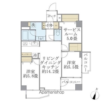アトラス杉並方南町[2SLDK/70.23m2]の間取図