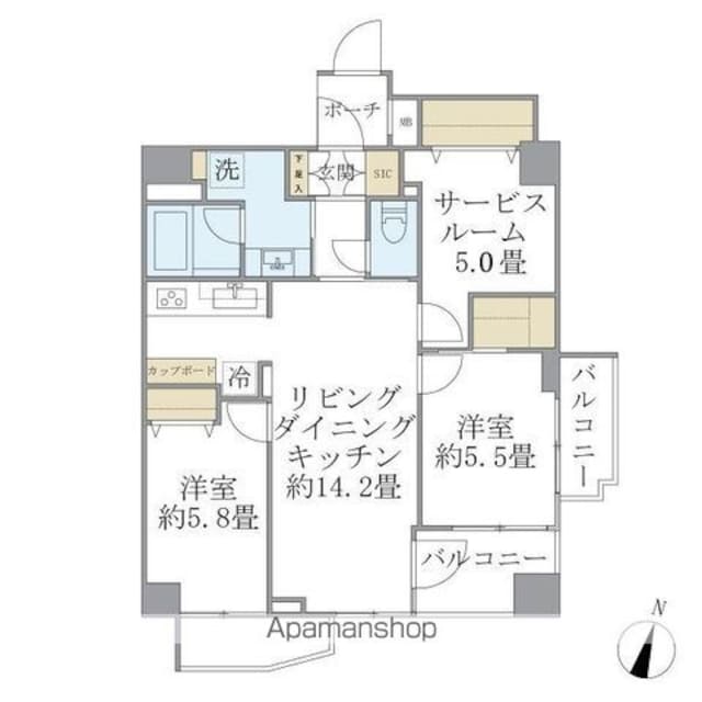 アトラス杉並方南町[2SLDK/70.23m2]の間取図
