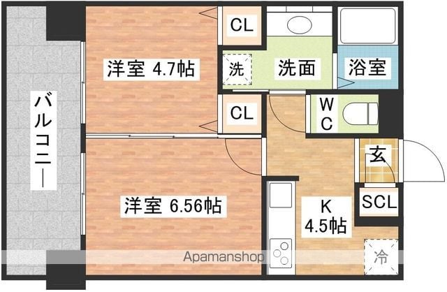 フェリーチェ梅香崎 506 ｜ 長崎県長崎市梅香崎町2-14（賃貸マンション2K・5階・37.04㎡） その2