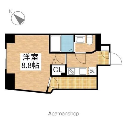 エステムプラザ名古屋・栄プレミアム[1K/24.82m2]の間取図