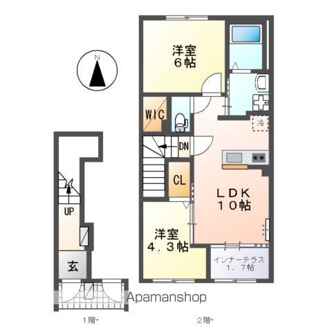 【仮）粕屋町花ヶ浦２丁目アパートの間取り】