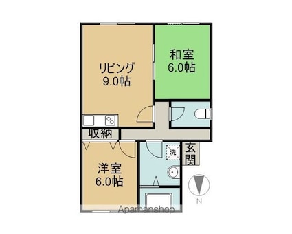 スイートハイツＡ[2DK/52.19m2]の間取図