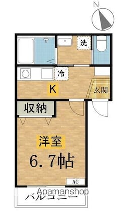 ＮｏｓｓＡ天神町[1K/25.05m2]の間取図
