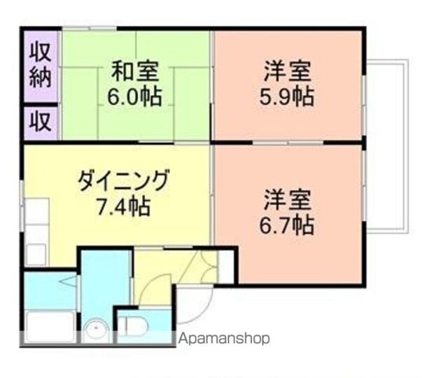 和歌山県和歌山市北出島[3DK/54.07m2]の間取図