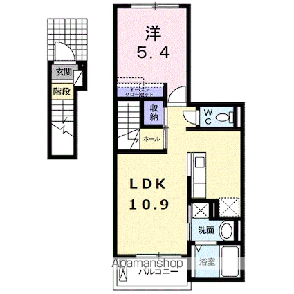パステル[1LDK/41.27m2]の間取図