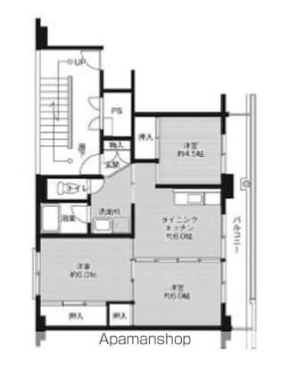 ビレッジハウス松山上野４号棟[3DK/53.08m2]の間取図