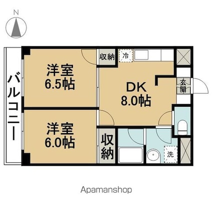東京都江戸川区西葛西５丁目[2DK/46.4m2]の間取図