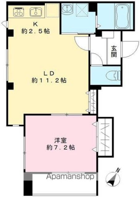 ヴェルデ　ビュー　二子玉川[1LDK/46.65m2]の間取図