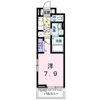 プロムナード[1K/26.72m2]の間取図