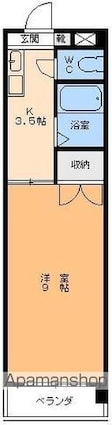 サニーハイツこのはな[1K/26.27m2]の間取図