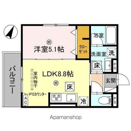 ピオーネ荘[1LDK/35.27m2]の間取図