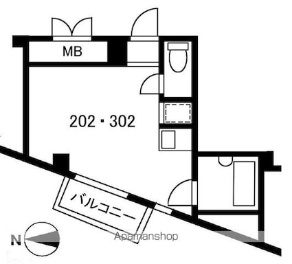 アーク曳舟[1R/18.75m2]の間取図