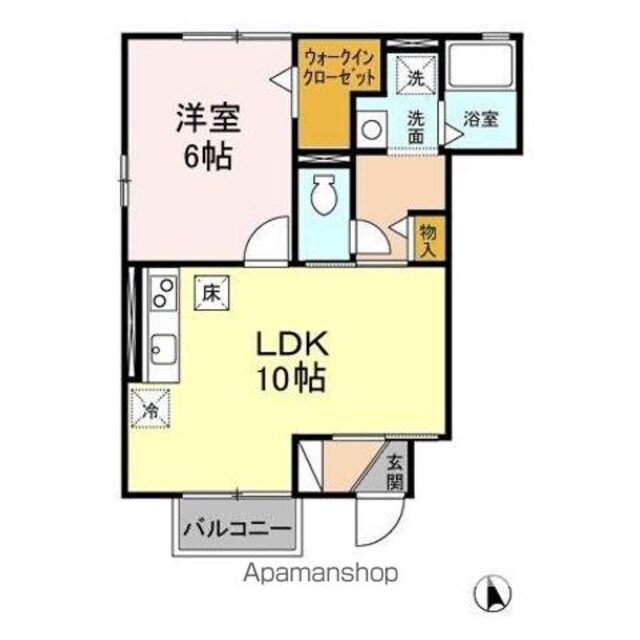 ウィスタリア・ガーデン　ＡＢ[1LDK/40.05m2]の間取図