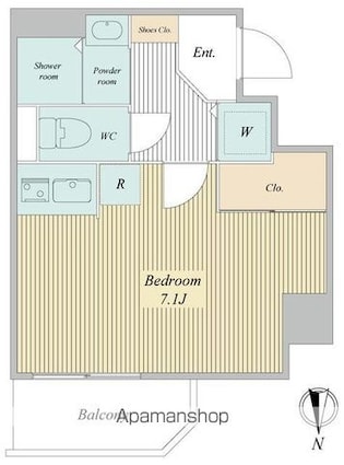 ジョイシティ住吉Ⅱ[1R/21.77m2]の間取図