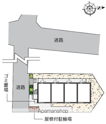 レオパレスメンターズハウス[1K/19.87m2]の配置図
